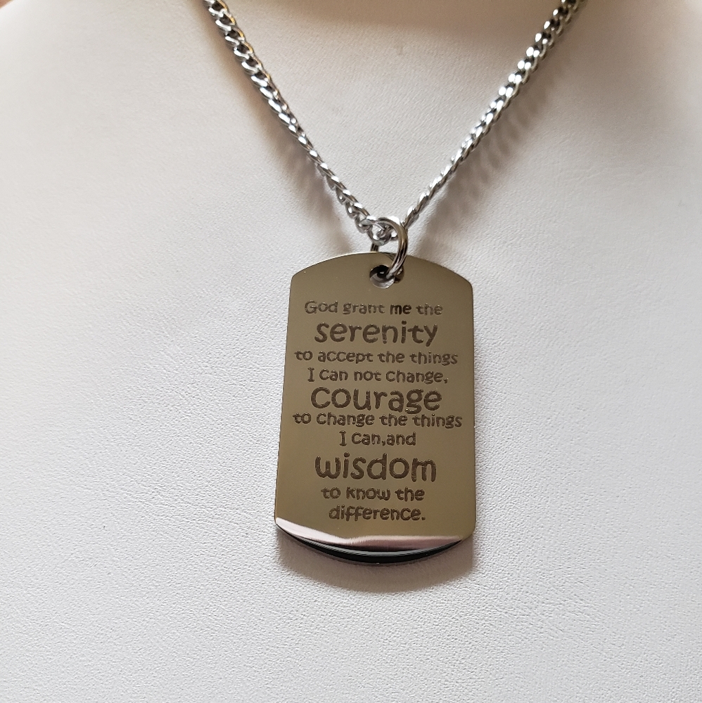 "Serenity Prayer" Pendant Necklace